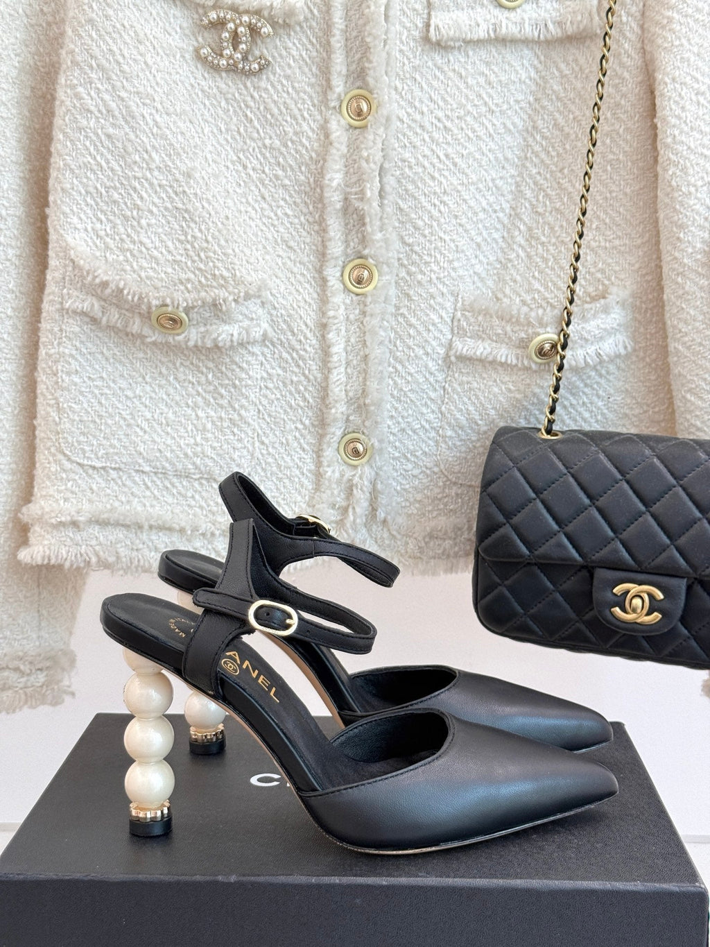 CC 25 Slingback Black Lambskin 308653
