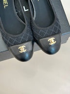 Chanel 25 Ballet Flat  50mm Black Woven Lambskin 473051