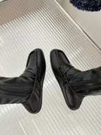 MiuMiu 25 loafer stretch boots black calfskin 517335
