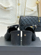 CC 26 Slingback Black Corduroy Grosgrain 609984