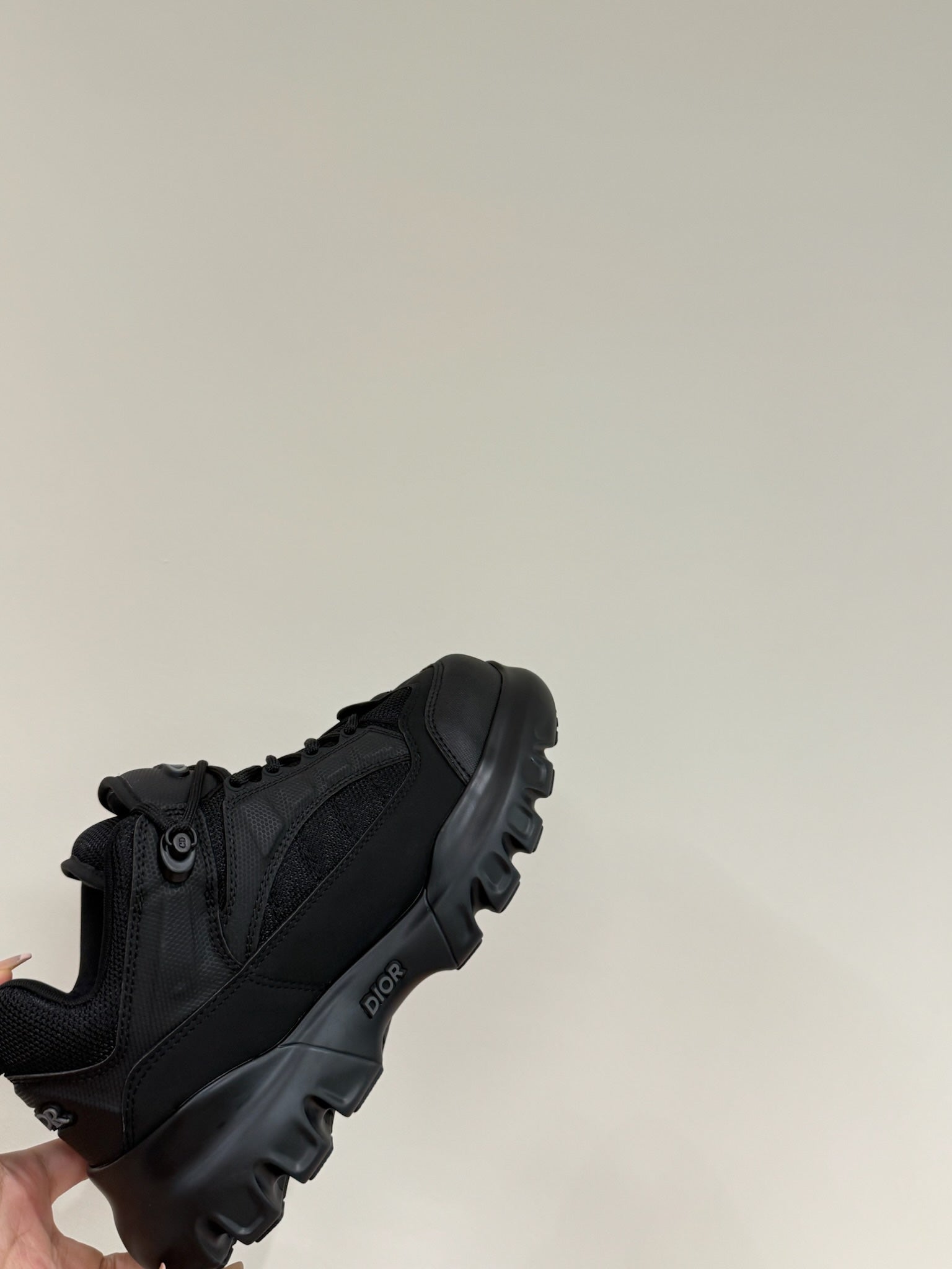 CD Sneaker In Black Calfskin And Mesh Fabric 109248