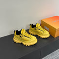 CD Sneaker In Yellow Calfskin And Mesh Fabric 109254