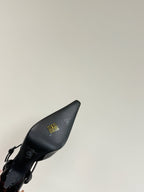 AIMÃ‰E SLINGBACK PUMPS IN BLACK GLOSSY LAMBSKIN