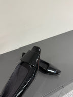 POPPY BALLET FLATS IN BLACK GLOSSY LAMBSKIN