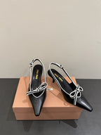 Miu slingback pump black leather