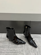 Miu 40 short boots black patent leather 417985