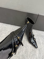Miu 40 short boots black patent leather 417985