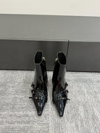 Miu 40 short boots black patent leather 417985