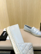 cc espadrilles grey cloud blue quilted caflskin