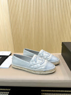 cc espadrilles grey cloud blue quilted caflskin