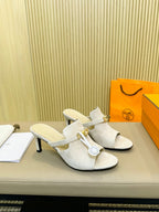 HEDEN MULE 80 WHITE SUEDE