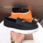 HM Men's Game Slip-on Loafer Black Cowhide 473158