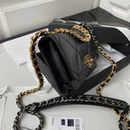 19 WOC 19CM BLACK LAMBSKIN GOLD HARDWARE