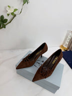 PRA 26SS High Heels Pumps 75 Dark Brown Suede 592358