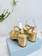 PRA 26SS Platform Sandals 75 Gold Metallic Sheepskin 592385