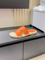 HM Men's Antigua Espadrille Slide Orange Lambskin 590821