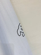 Chanel 2026 Striped Lace-trimmed Trouser Light Blue Cotton