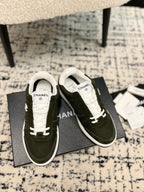 cc sneaker khaki velvet dark green suede