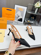 LV Blossom Slingback Pump 55mm Black Embroidered fabric 218285