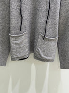 Miumiu 2026 Half-zipper Sweater Grey Mix Blue Cashmere