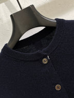 Miumiu 2026 Horse Cardigan Navy Blue Wool