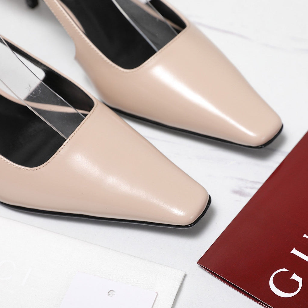 GG 26ss Slingback 60 Light Beige Sheepskin 601090