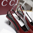 GG 26ss Slingback 60 Dark Red Sheepskin 601092