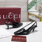 GG 26ss Slingback 60 Black Sheepskin 601093
