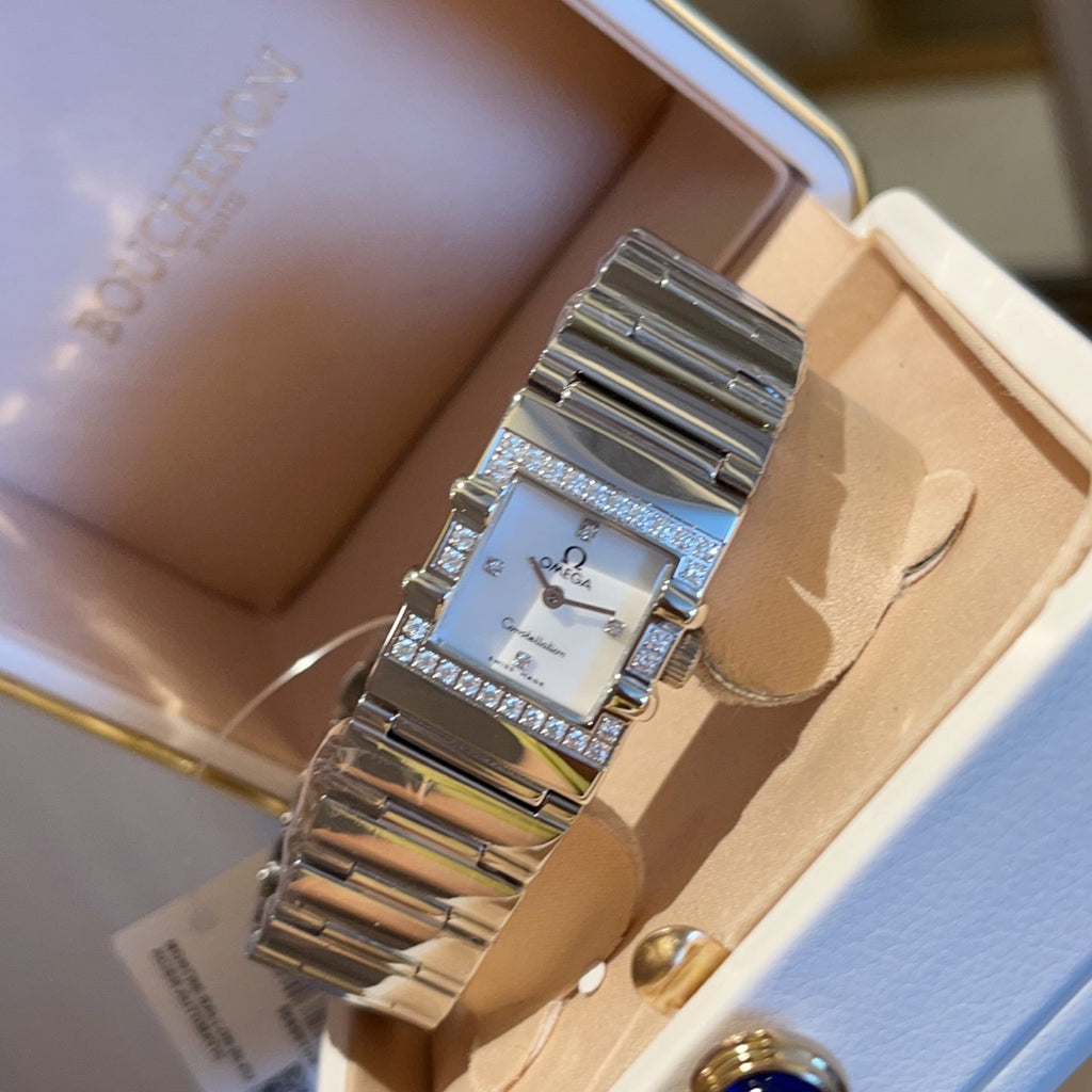 Omega Constellation 22mm Silver Diamond