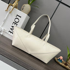 Loewe Cropped Handbag 39 White Glossy Calfskin 280661