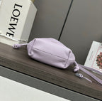 LOE 23 FLAMENCO PURSE BUCKET IN PERIWINKLE PURPLE LAMBSKIN