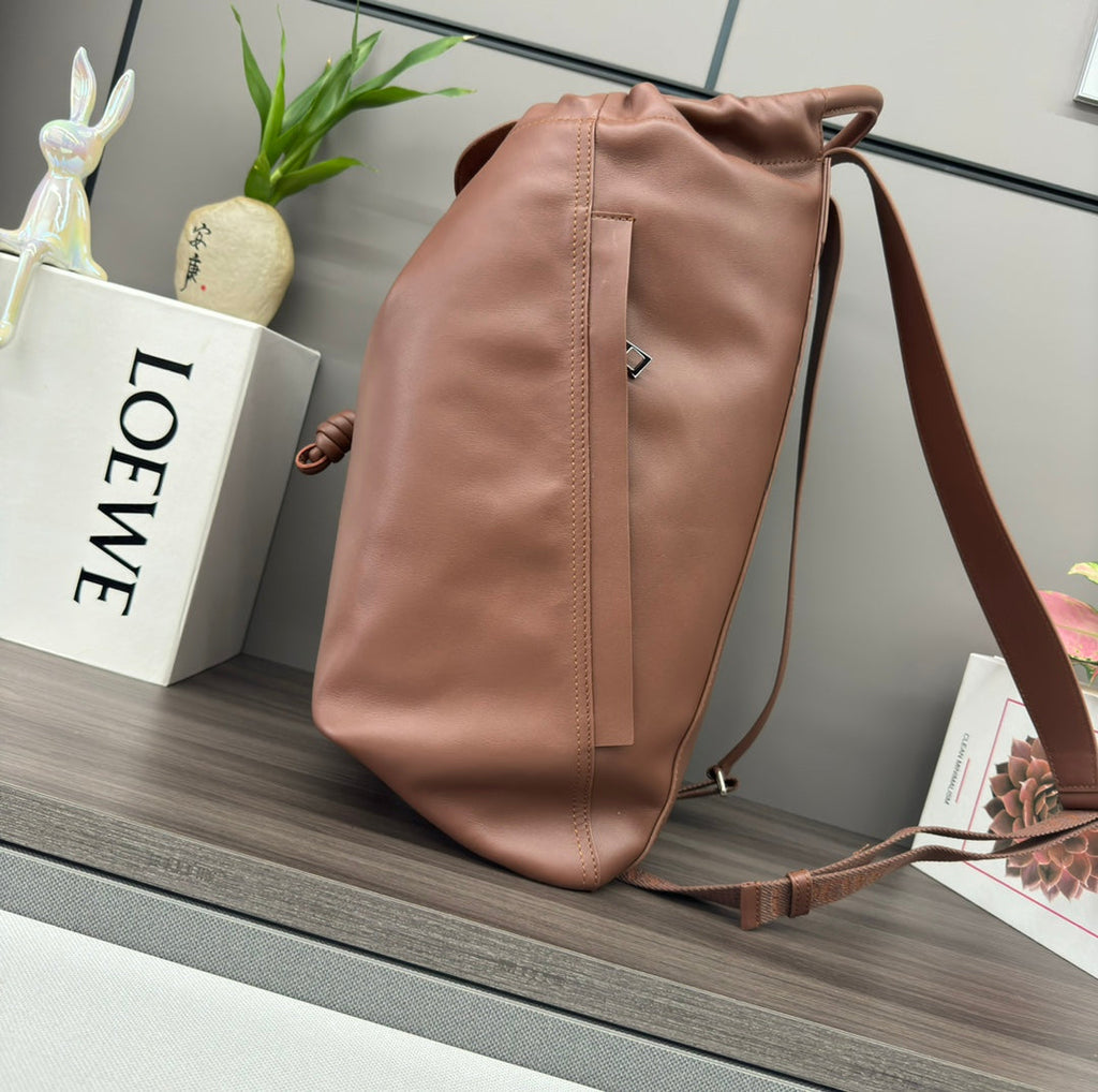 Loewe 2025 Flamenco Backpack 40cm Brown Calfskin 274690