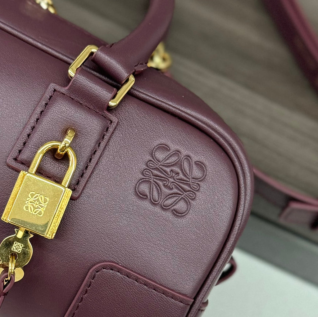 Loewe Mini Bowling Bag 23 Burgundy Calfskin 280618