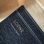 Loewe 2025 Small Pebble Messenger Bag Black Grained Calfskin 274592