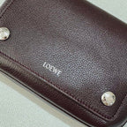 Loewe 2025 Small Pebble Messenger Bag Cinnabar Red Grained Calfskin 274595