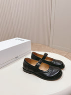 Loewe Campo Mary Jane Ballet Flat Black Cowhide