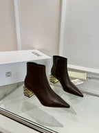 Loewe Anagram heel boot brown calfskin