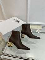 Loewe Anagram heel boot brown calfskin