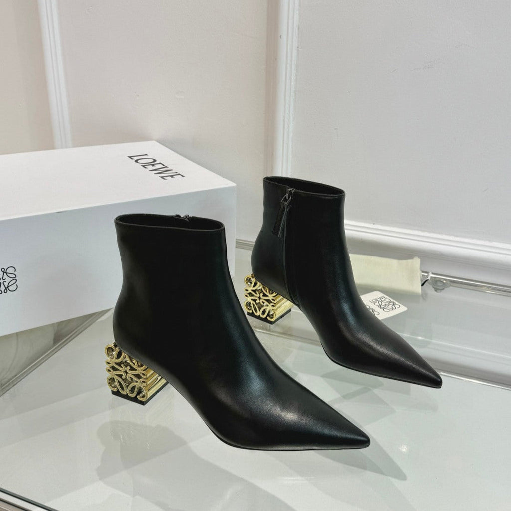 Loewe Anagram heel boot black calfskin