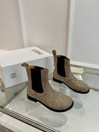 Loewe Chelsea boots diamond silver-gold cowhide
