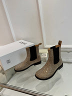 Loewe Chelsea boots diamond silver-gold cowhide