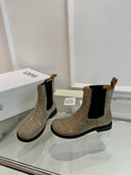 Loewe Chelsea boots diamond silver-gold cowhide
