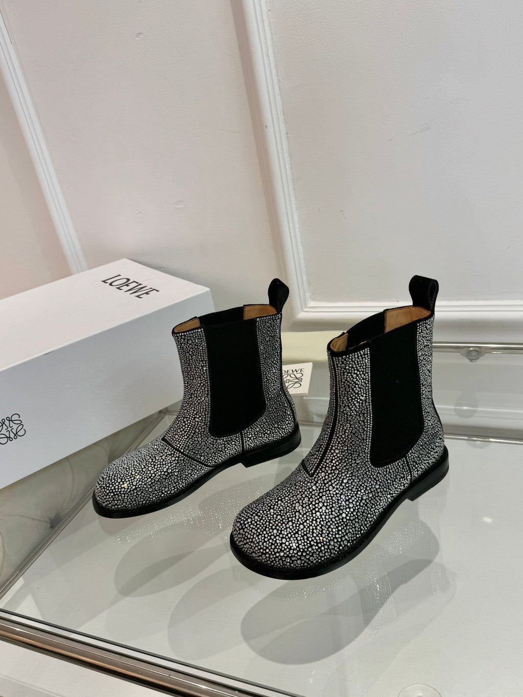 Loewe Chelsea boots diamond black cowhide