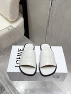 Loewe 25 flat slippers white calfskin