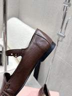 Miumiu 25 Mary Jane Loafer Brown Chocolate Cowhide 552428