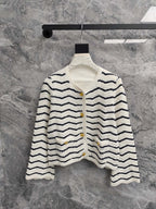 Celine 25 Striped Suit White Black Wool Polyester 278762
