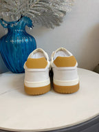 VT 25S  Casual Sneakers White Tan Cowhide 563096