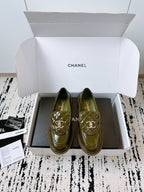 CC Moccasins 25mm In Moss Green Glossy Lambskin 144643