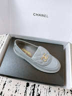 CC Moccasins 25mm In Grey Lambskin 144651