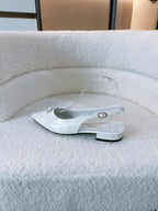 CC Slinback Flats In White Glossy Lambskin 144673